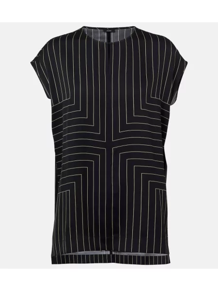 Top Joseph de mătase cu dungi negru