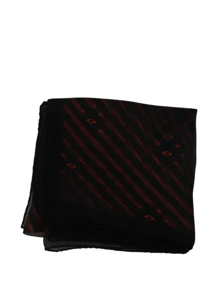 Fular Costume National de mătase cu imagine cu imprimeu abstract negru
