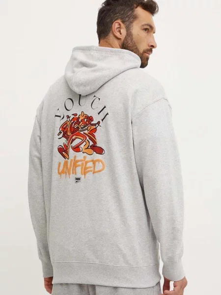 Puma melegítőfelső férfi nyomott mintás kapucnis szürke
