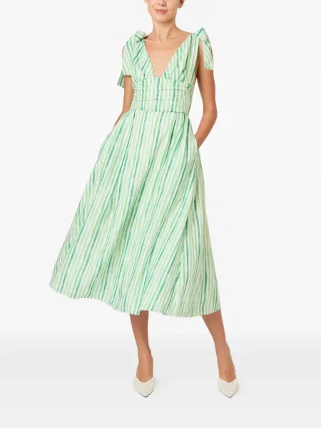 Rochie Rosie Assoulin cu dungi verde