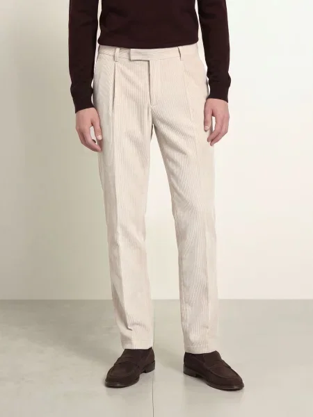 Cinque Oblekové Kalhoty Cisalto Tapered Fit Z Manšestru 22 hellbraun
