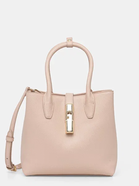 Geantă shopper Furla din piele bej