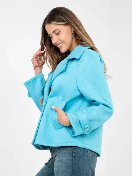 Gulerat haină de mazăre Factory Price de catifea albastru