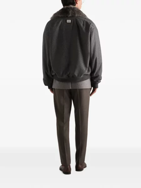 Geacă bomber Dolce & Gabbana de lână gri