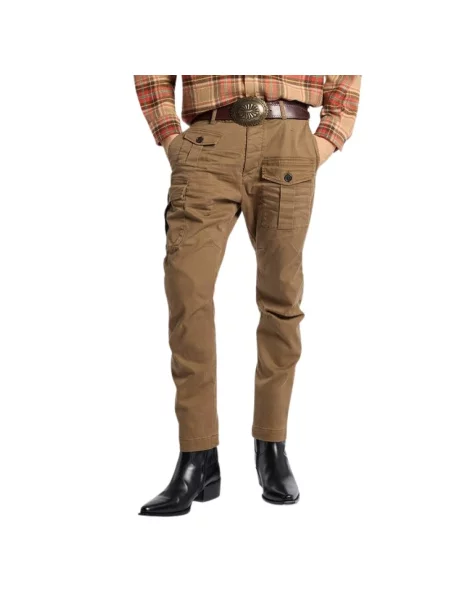 Spodnie cargo Dsquared2 brązowe