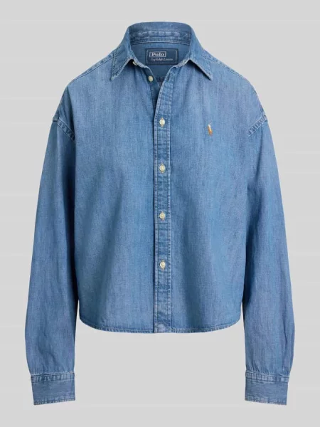 Polo Ralph Lauren koszula jeansowa relaxed z kołnierzykiem klasycznym niebieski
