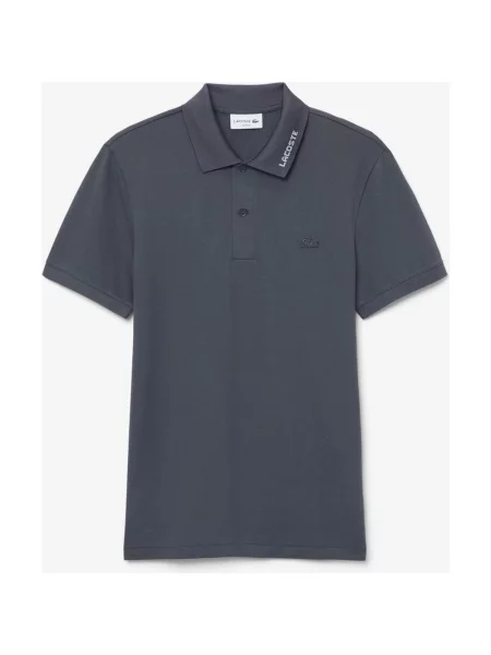 Koszulka polo Lacoste Slim Fit Jacquard Branded Piqué z krótkim rękawem ciemnoszara XS szara