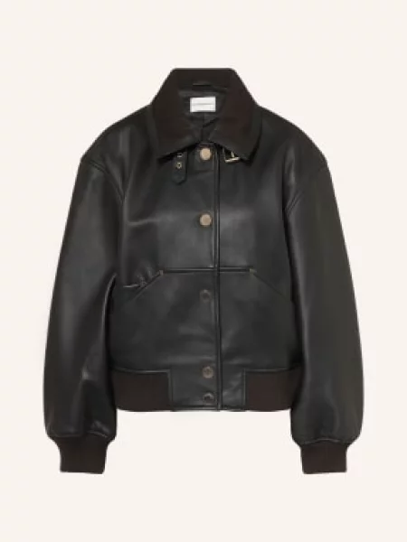 Claudie Pierlot Kurtka Skórzana schwarz czarna
