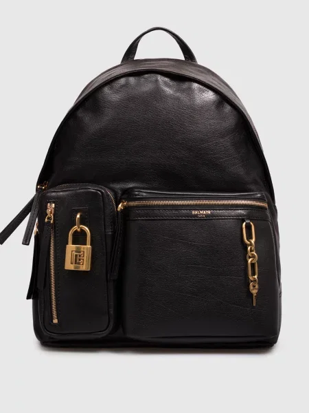 Шкіряний рюкзак Pulse Balmain чорний