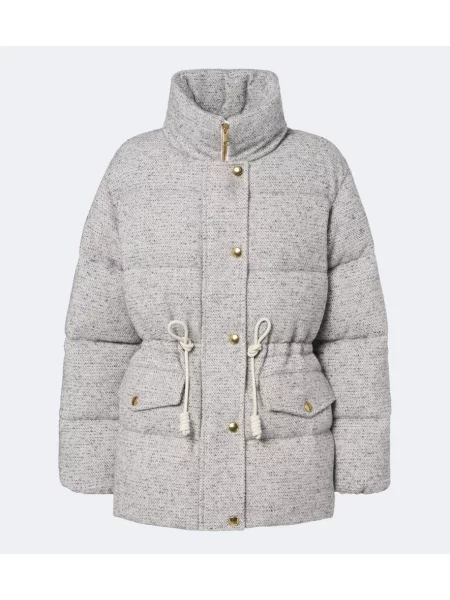 Geacă cu puf Moncler de lână gri