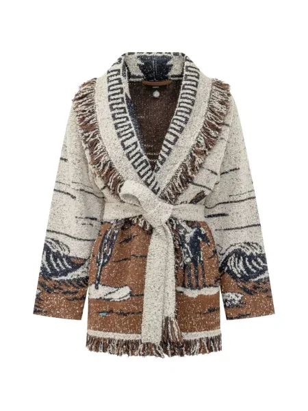 Cardigan Alanui cu franjuri maro