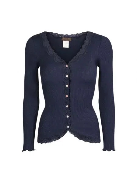 Kardigan Rosemunde koronkowy elegancki niebieski