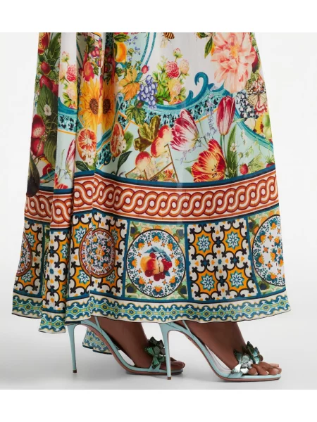 Rochie maxi Camilla de mătase cu model floral