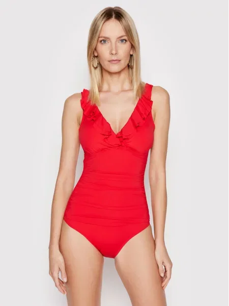 Kopalni kostum Lauren Ralph Lauren rdeča