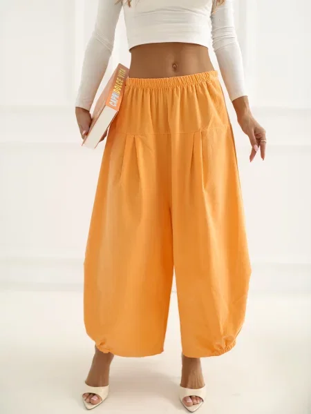 Pantaloni Italy Moda de catifea alb