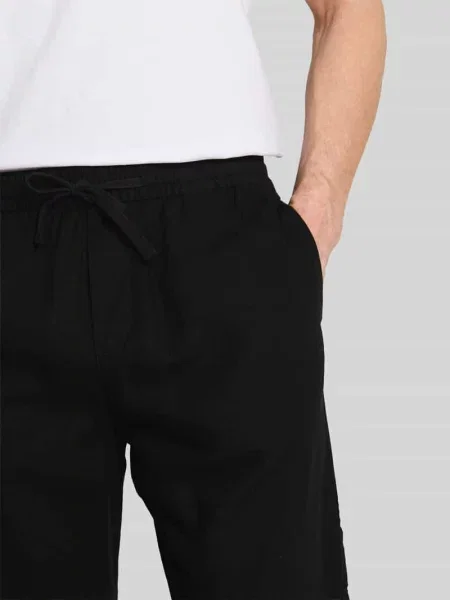 Bermudy o kroju regular fit z mieszanki i lnu Tom Tailor Denim czarne