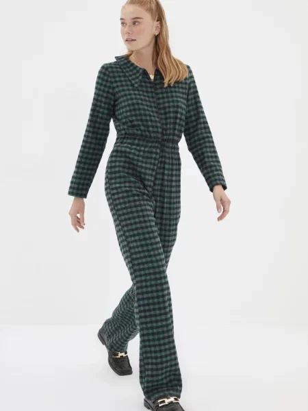 Salopetă Trendyol în carouri verde