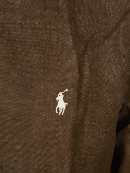 Prugasta košulja Polo Ralph Lauren s vezom smeđa