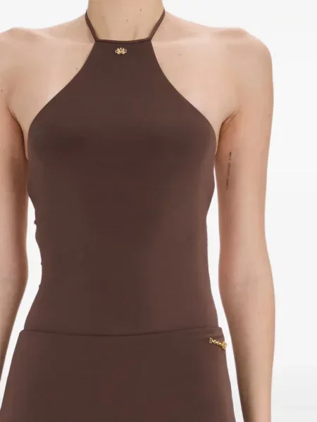 Τοπ Amiri με halter λαιμόκοψη καφέ