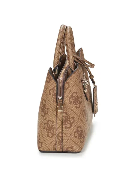 Geanta crossbody Guess cu autograf bej