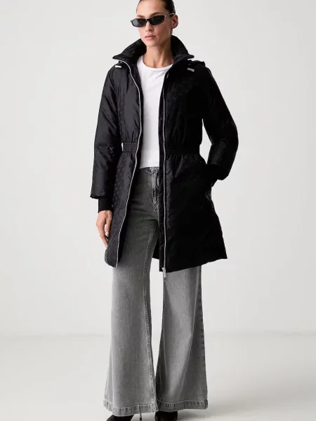 Armani Exchange jachetă lungă pentru femei negru