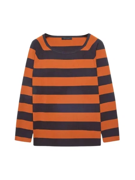 Lniany sweter Elena Miro' w paski z paskiem