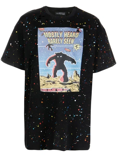 Tricou Mostly Heard Rarely Seen cu imagine negru