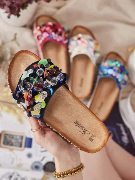 Джапанки Resti с кристали черно