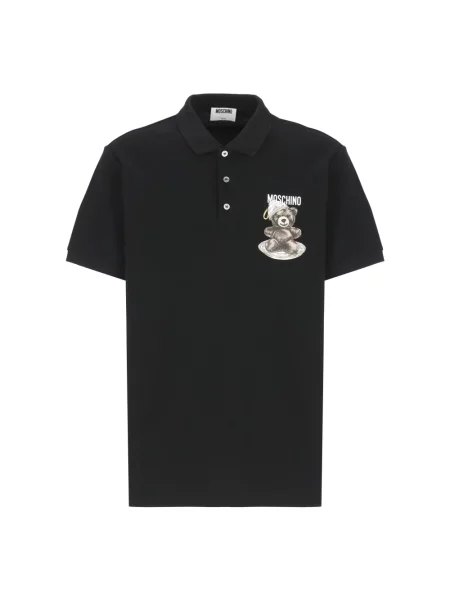 Koszulka polo Moschino z logo czarna