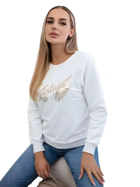 Mikina s potiskem bílá