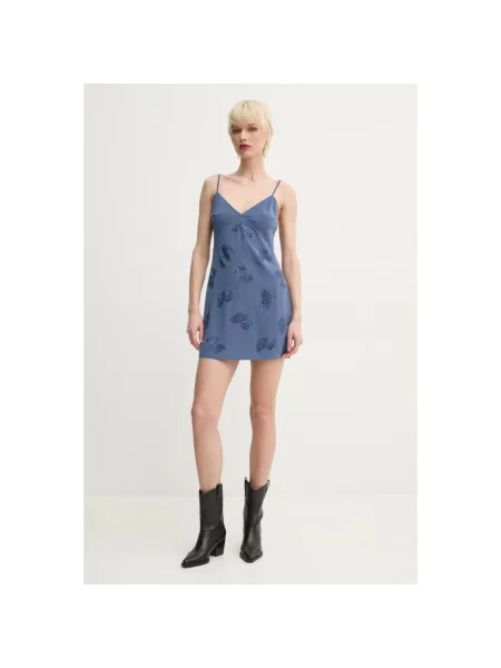 ZADIG&VOLTAIRE sukienka jedwabna mini rozkloszowana niebieski