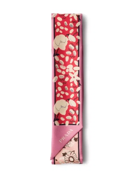 Svileni šal Prada ružičasta
