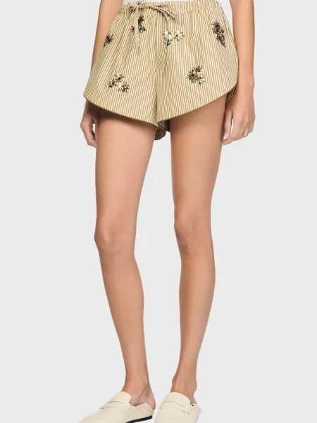 Смугасті шорти Sandro зелені