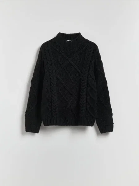 Reserved Pulover cu guler ridicat negru