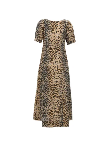 Rochie Rixo cu imagine cu model leopard maro