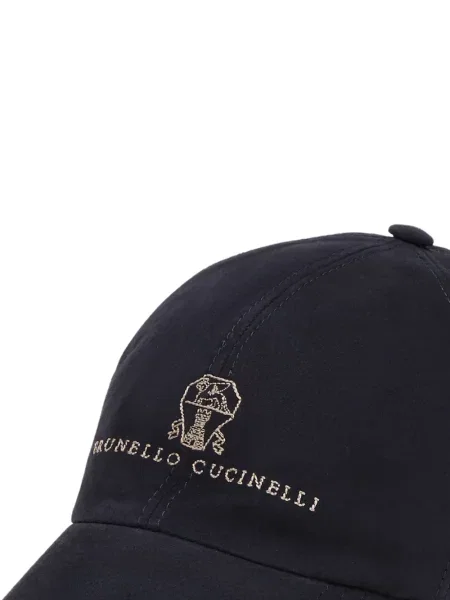 Șapcă Brunello Cucinelli cu broderie albastru