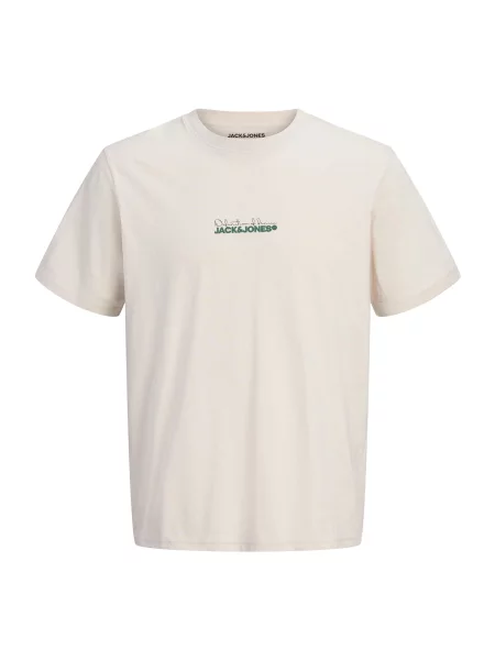 JACK & JONES Tricou JJKENDRICK ecru / verde închis negru
