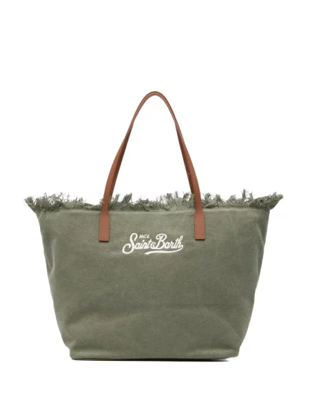 Geantă Mc2 Saint Barth cu franjuri verde