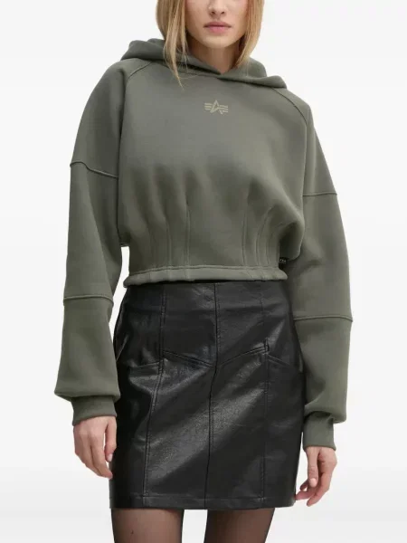 Hanorac cu glugă Alpha Industries verde