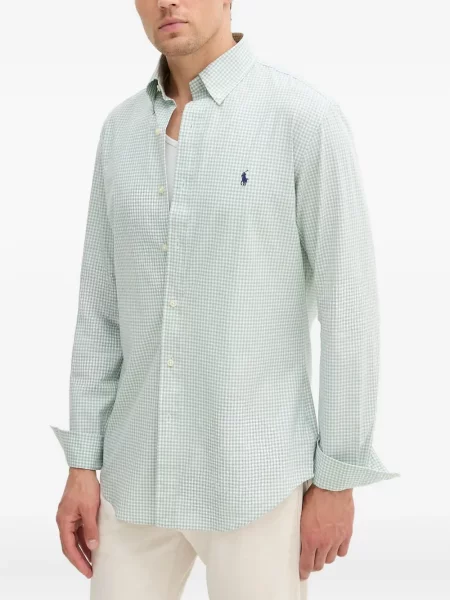 Șapcă Polo Ralph Lauren în carouri din țesătură twill cu imagine alb