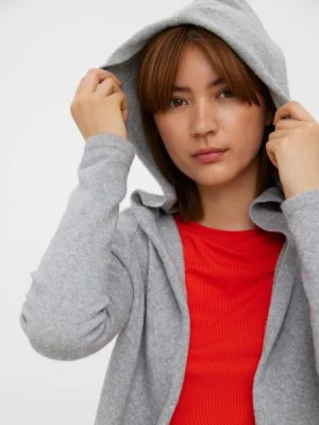 VERO MODA Geacă tricotată Doffy amestecat gri