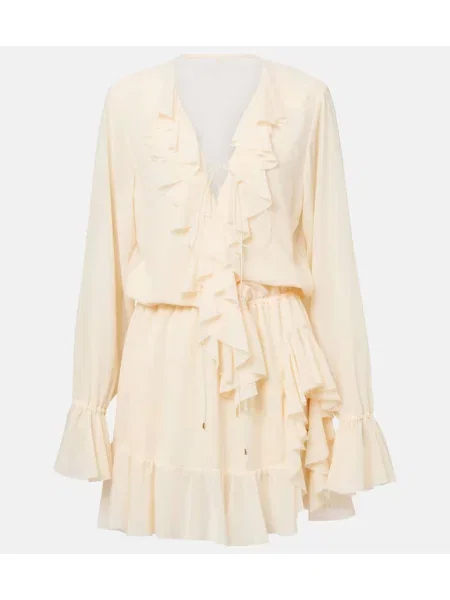 Rochie Bananhot cu volane alb