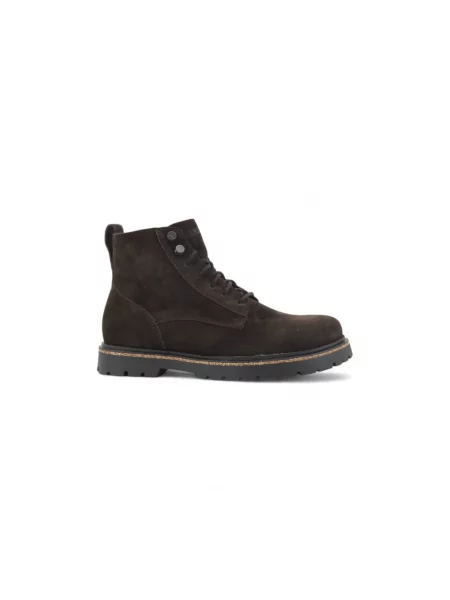 Botki Birkenstock zamszowe na płaskim obcasie czarne