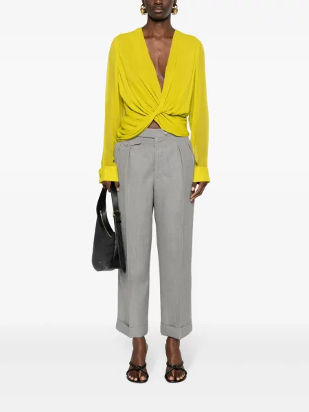 Juosmuo kelnės Victoria Beckham pilka