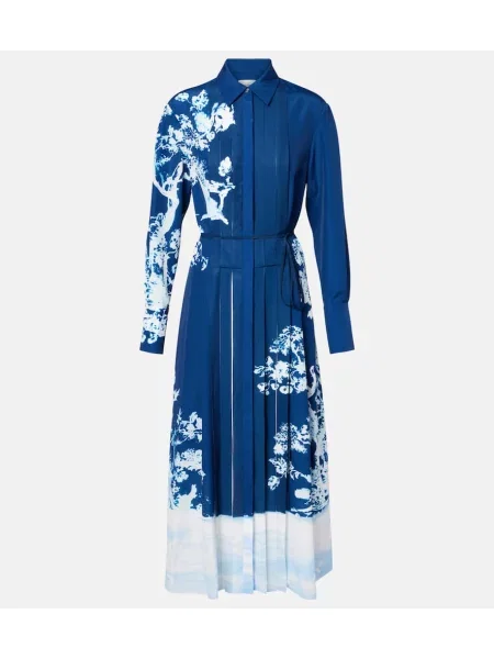 Rochie midi Erdem cu imagine până la genunchi de costum albastru