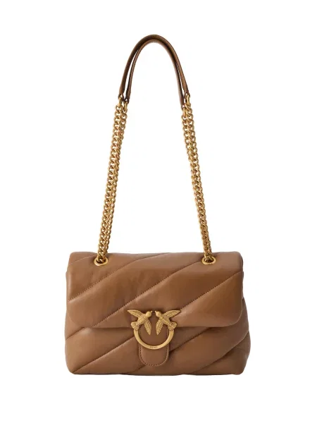 Geanta crossbody Pinko din piele clasică maro