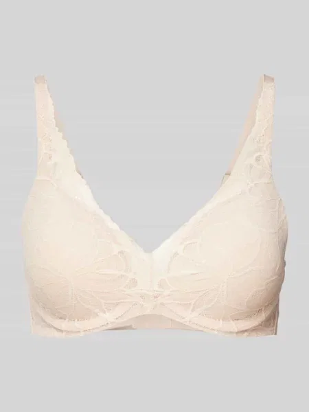 Biustonosz z fiszbinami i podszewką model ‘Body Makeup Illusion Lace’ Triumph beżowy