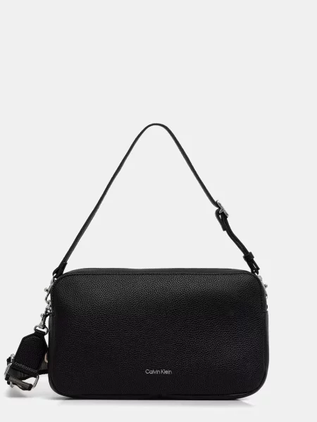 Geantă Calvin Klein Webbing 2X Strap Lg Camera Bag negru