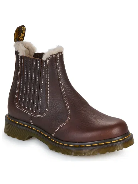 Dr. Martens ghete chelsea de piele Leonore II cu platformă izolare ușoară maro