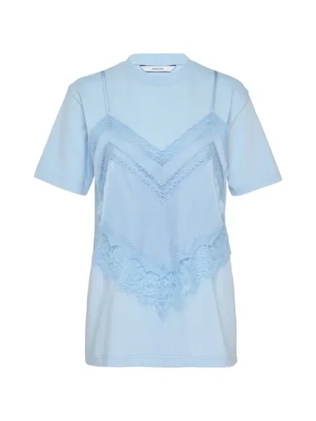 Tricou Pushbutton din dantelă albastru